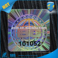 Anti fake security labels easy tear off sticker in fragile paper material rainbow 3D hologram sticker